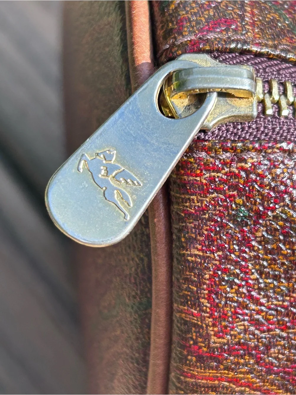 Etro Bordeaux Paisley Barrel Bag Coated Canvas Leather Trim Vintage Y2K Italy